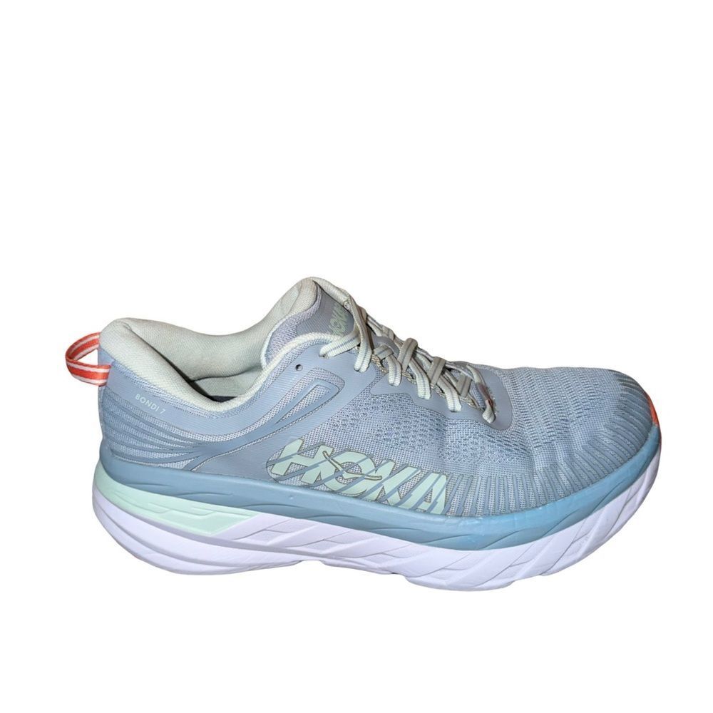 Hoka One One Womens Light Blue Bondi 7  Running Shoe size 10.5